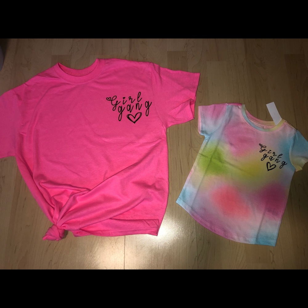 Girl gang matching shirts